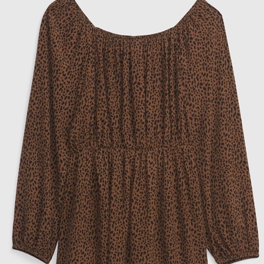 Gap Teen Girls Smocked Leopard Print Dress | Size 14-16 Youth XL